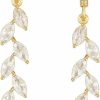 SWEETV Sweetv Marquise Wedding Dangle Earrings For Brides Bridesmaid, Crystal Long Bridal Earrings For Women Prom | Earrings