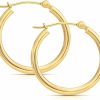 Art and Molly 14K Yellow Gold Classic Real Gold Shiny Polished Hoop Earrings, Plain Round Gold Hoops, Gold Earrings For Women And Men 14K Real Gold | Earrings