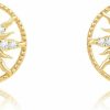 O.SECERT Gold Studs Earrings For Women Gold Plated Hypoallergenic S925 Stud Earrings Dainty Gold Sun Earrings Studs Non Tarnish For Women Trendy Jewelry Gift | Earrings