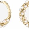 TGDSV Pearl Chunky Gold Hoop Earrings For Women Trendy Sterling Silver Twisted Hoop Earring | Earrings