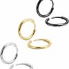 EACHLP Eachlp Uni 18K Real Gold Plating Surgical Steel Sleeper Tiny Hoop Earrings,Nose Ring Septum Ring Helix Ring Daith Ring Lip Ring Nipple Ring Snug Ring Rook Ring Body Piercing Jewelry | Earrings