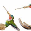 Caiyao Cute Hummingbird Earrings Flying Hummingbird Oil Painting Dangle Earrings Enamel Hummingbird Stud Earrings Colorful Metal Animal Elegant Hummingbird Bird Studs Earring Jewelry For Women Girls | Earrings