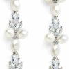 Mariell Mariell Freshwater Pearl Dangle Bridal And Wedding Earring With Cubic Zirconia Crystal, Prom Jewelry Gift | Earrings