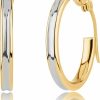 MAX + STONE 14K Two-Tone Gold Hoops For Women | 12Mm Square Solid Gold Hoop Earrings | Hypoallergenic Real Gold Hoops With Secure Clasps By Max + Stone | Earrings