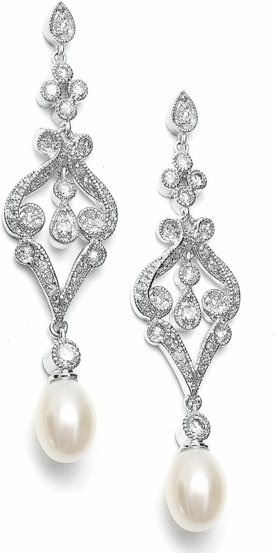 Mariell Mariell Bridal Wedding Freshwater Pearl Drop Earrings, For Brides, Bridesmaid, Prom, Mother Of The Bride | Earrings