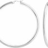 Savlano Savlano 925 Sterling Silver 4Mm Round Hoop Earrings For Women, Girls & Men Comes In 20Mm-60Mm With A Gift Box | Earrings