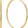 Fanglcy Fanglcy 14K Gold Hoop Earrings For Women, 14K Gold Earrings Classic Shiny Polished Round Hoop Earrings, Hypoallergenic Earrings Big Gold Hoops Earrings Jewelry 45Mm*2Mm | Earrings