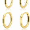 Gokeey Gokeey Small Gold Huggie Hoop Earrings Set For Women 14K Real Gold Plated Hypoallergenic Lightweight Earrings For Sensitive Ears Everyday Earrings For Cartilage Piercings Jewelry For Women Gifts 6Mm/8Mm/10Mm/12Mm(4 Pair) | Earrings