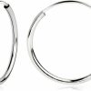 Olivia's Collection Olivia'S Collection 14K White Or Yellow Gold Lightweight Endless Hoop Earrings (10-20Mm) True 1.0Mm Width. Piercing To Lobe, Upper-Lobe For A Woman, Men And Teens.100% Real Gold | Earrings