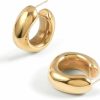 CONRAN KREMIX Chunky Gold Hoops Earrings For Women Thick 18K Real Gold Plated Open Hoop Lightweight Hollow Earrings For Women Trendy Gold Jewelry Non-Tarnish | Earrings