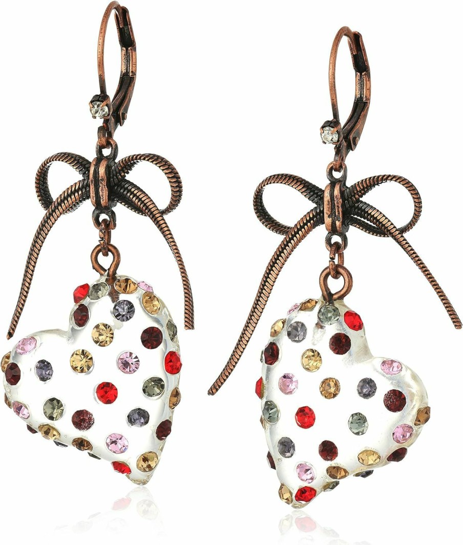 Betsey Johnson Betsey Johnson Multi Lucite Heart Drop Earrings | Earrings