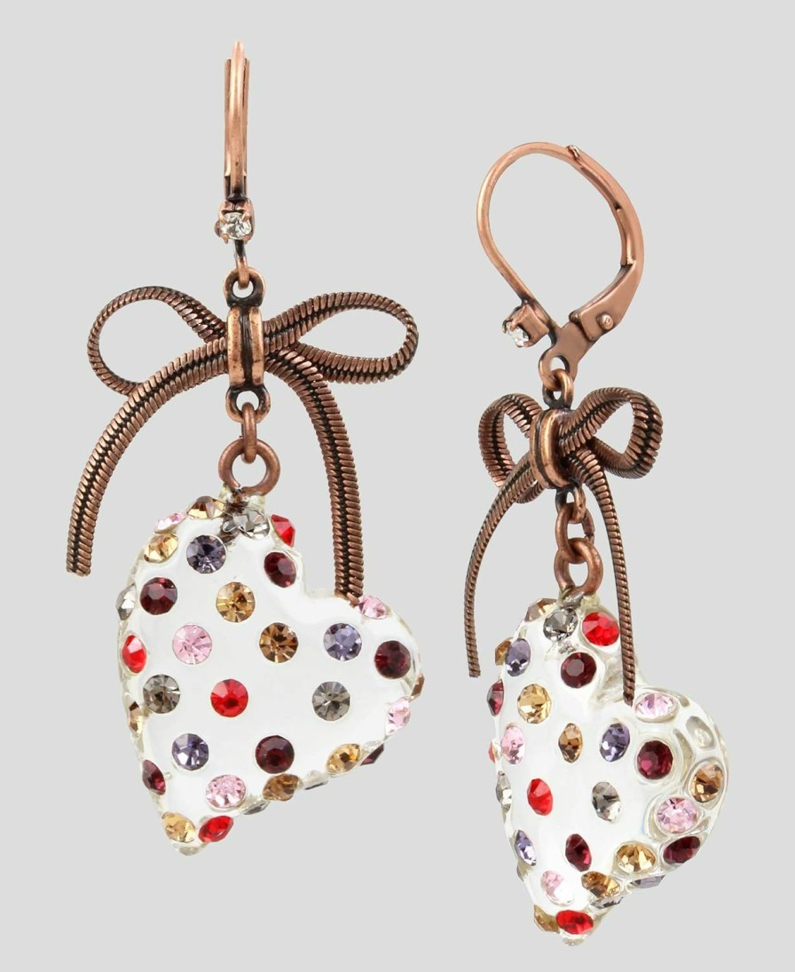 Betsey Johnson Betsey Johnson Multi Lucite Heart Drop Earrings | Earrings