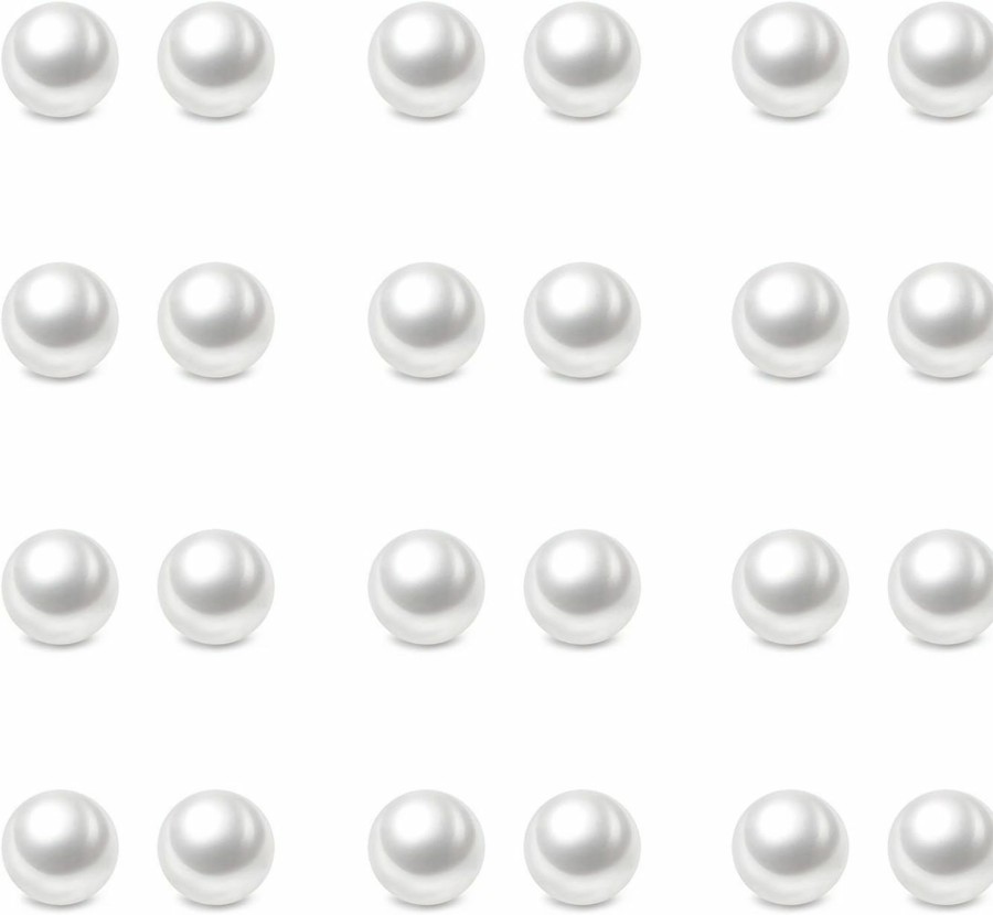 Charisma Charisma 6Mm Composite Pearl Earrings Round Ball Pearls Stud Earrings Hypoallergenic 12 Pairs Imitation Pearl Earrings Set For Girls Women | Earrings