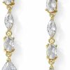 Mariell Mariell Cubic Zirconia Crystal Dangle Bridal Earrings, 2 Inches Long, Silver Cz Crystal Jewelry For Weddings, Brides, Bridesmaids, Mother Of The Bride | Earrings