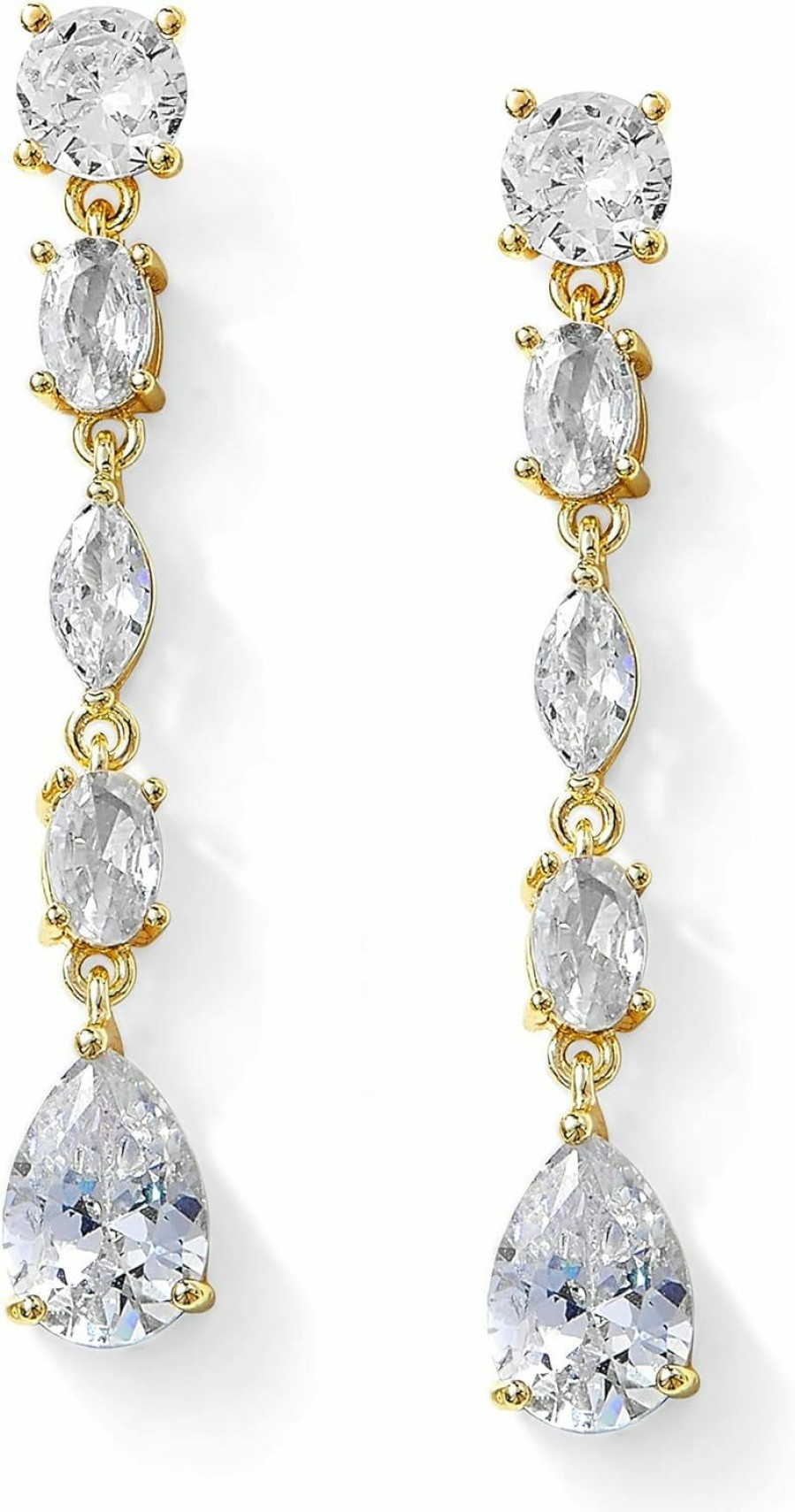 Mariell Mariell Cubic Zirconia Crystal Dangle Bridal Earrings, 2 Inches Long, Silver Cz Crystal Jewelry For Weddings, Brides, Bridesmaids, Mother Of The Bride | Earrings