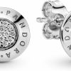 Pandora Pandora Jewelry Sparkling Pandora Logo Stud Cubic Zirconia Earrings In Sterling Silver, No Box | Earrings