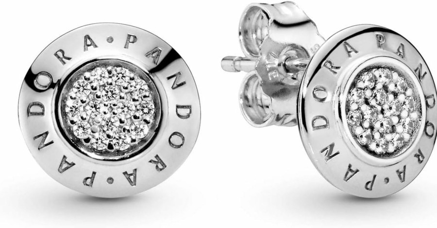 Pandora Pandora Jewelry Sparkling Pandora Logo Stud Cubic Zirconia Earrings In Sterling Silver, No Box | Earrings