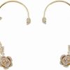 ZuDaling 2Pcs Women'S Clip-On Earrings Hook Without Pierced Rose Flower Ear Bone Clip Ear Clip Butterfly | Earrings