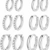 Cocadant Cocadant 6 Pairs 925 Sterling Silver Small Hoop Earrings For Women Girls,14K Real Gold Hypoallergenic Tiny Cubic Zirconia Cartilage Huggie Earring Sets For Multiple Piercing Trendy Jewelry 8/10/12Mm | Earrings