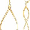 Degerde Large 14K Gold Hoop Earrings For Women Trendy, Dainty Gold Hoop Earrings Hoops, Gold Dangle Drop Earrings 14K Gold Earrings, Twisted & Infinity Big Gold Earrings, Dangling Gold Earrings For Women 40Mm,50Mm | Earrings