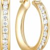 Fanglcy Fanglcy 14K Gold Hoop Earrings Gold Diamond Hoop Earrings For Women 14K Gold Earrings For Women Radiant Gold Hoop Earrings (20Mm) | Earrings