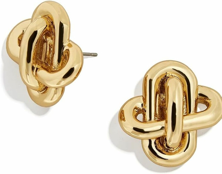 Obidos Obidos 14K Gold Plated Love Knot Stud Earrings | Gold Earrings For Women (Gold) | Earrings