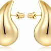 MUYAN Muyan Gold Silver Chunky Earrings For Women Lightweight Teardrop Earrings Fashion Jewelry Gift | Earrings