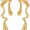 MPRAINBOW Women'S Gold Studs Earrings - 14K Gold Plated Personality Big Studs Earring,Stainless Steel Hypoallergenic Ear Rings Trendy Jewelry,Christmas Valentine'S Day Birthday Gifts For Her Girlfriend Sister | Earrings