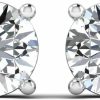 CDL FINESHINE 0.33 Carat - 3.34 Carat Igl Certified Lab-Grown Diamond Stud Earrings - 10Kt White Gold, Screw Back,For Women Jewelry (Vvs/Vs/Si Clarity, Ef Color) | Earrings