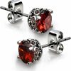 KZZENKI Retro Dark Shadow Stud Earrings, Hypoallergenic Stainless Steel Cubic Zirconia Earrings | Earrings