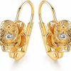 Barzel Barzel 18K Gold Plated Flower Leverback Earring For Women | Earrings