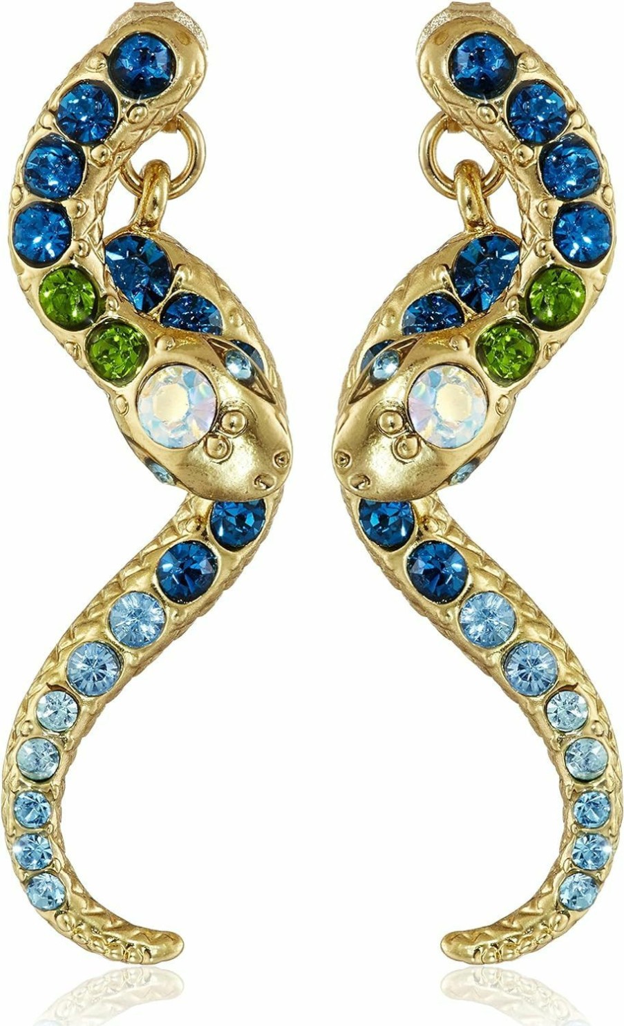 Betsey Johnson Betsey Johnson Pave Crystal Snake Front & Back Linear Earrings | Earrings