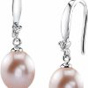 The Pearl Source The Pearl Source Real Pearl Dangle Earrings For Women With Genuine Aaa Quality Freshwater Cultured Pearls | 14K Gold Plated | Earrings