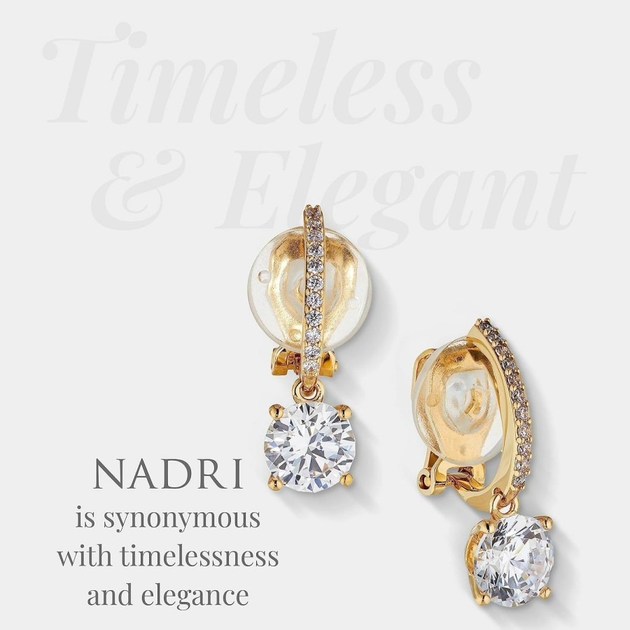 NADRI Nadri Leverback Earrings For Women - Exquisite, Clip Dangle Earrings, Drop Earrings For Women, Cushion Cut Cubic Zirconia Earrings, Hypoallergenic Womens Earrings | Earrings