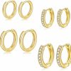 BMMYE Silver/Gold Huggie Hoop Earrings Set, Mini Cartilage Earrings Hypoallergenic Small Huggy Hoop For Women Mens 6Mm 8Mm 10Mm 12Mm | Earrings