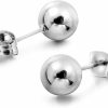 NYC Sterling Nyc Sterling Silver Stud Earrings Silver Ball Earrings For Women Elegant And Modern Hypoallergenic Earrings 3Mm-10Mm Women Studs Ideal For Everyday Wear, Special Occasions | Earrings