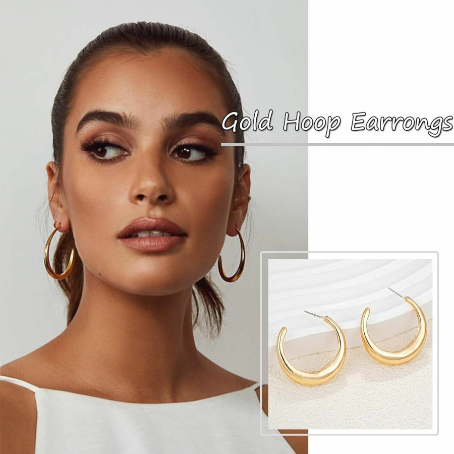 FAXHION Faxhion 36 Pairs Gold Earrings Set For Women Girls, Fashion Pearl Chain Link Stud Drop Dangle Earrings Multipack Hoop Earring Packs, Hypoallergenic Earrings For Birthday Party Jewelry Gift | Earrings