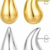 LUXEJEW Gold Earrings For Women Girls,14K Gold Plated Lightweight Gold Hoop Earrings Hypoallergenic Earrings For Women Trendy Fashion Jewelry Gifts | Earrings