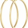 Aidomiya Aidomiya 14K Gold Hoop Earrings For Women Large Gold Hoop Earrings Round Square-Edge Gold Earrings For Women 14 Karat Gold Hoops Earrings Women'S Hoop Earrings (40Mm) (40Mm-Yellow Gold) | Earrings