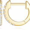 USESMTLE Usesmtle 14K Gold Huggie Hoop Earrings For Women Gold Diamond Hoop Earrings For Women Small 14K Gold Hoop Earrings With Cubic Zirconia Lightweight & Timeless Womens Gold Hoop Earrings (11.6Mm) | Earrings