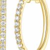 Chantel Yorke 14K Gold Hoop Earrings Diamond Hoop Earrings For Women'S Huggie Earrings With Sparkling Cubic Zirconia Small Hoop Earrings 25Mm | Earrings