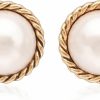 Mierfyni Mierfyni Pearl Stud Earrings, Gold Pearl Earrings Studs, Faux Pearl Earrings For Women Gold Plated, Gold Stud Earrings | Earrings