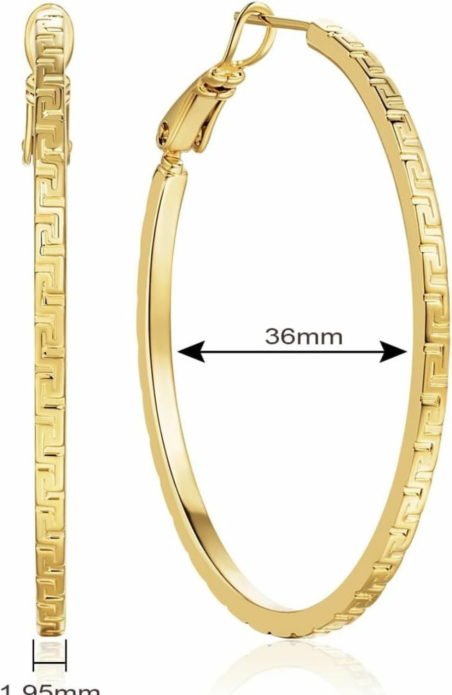 DZCYAN Dzcyan 14K Gold Hoop Earrings For Women Thick Gold Hoop Earrings 14K Gold Earrings Trendy Square-Edge & Hypoallergenic Earrings For Women Chunky Earrings | Earrings