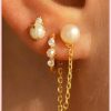 ELF ON THE EAR Gold Hoop Earrings For Women Trendy,Pearl Earrings Gold Earrings Dainty Huggie Earrings 14K Gold Stud Earring Hypoallergenic Earring Small Hoop Earrings For Women Gifts | Earrings