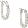 Kate Spade New York Kate Spade Women'S Full Circle Silver Tone Hoop Crystals Earrings | Earrings