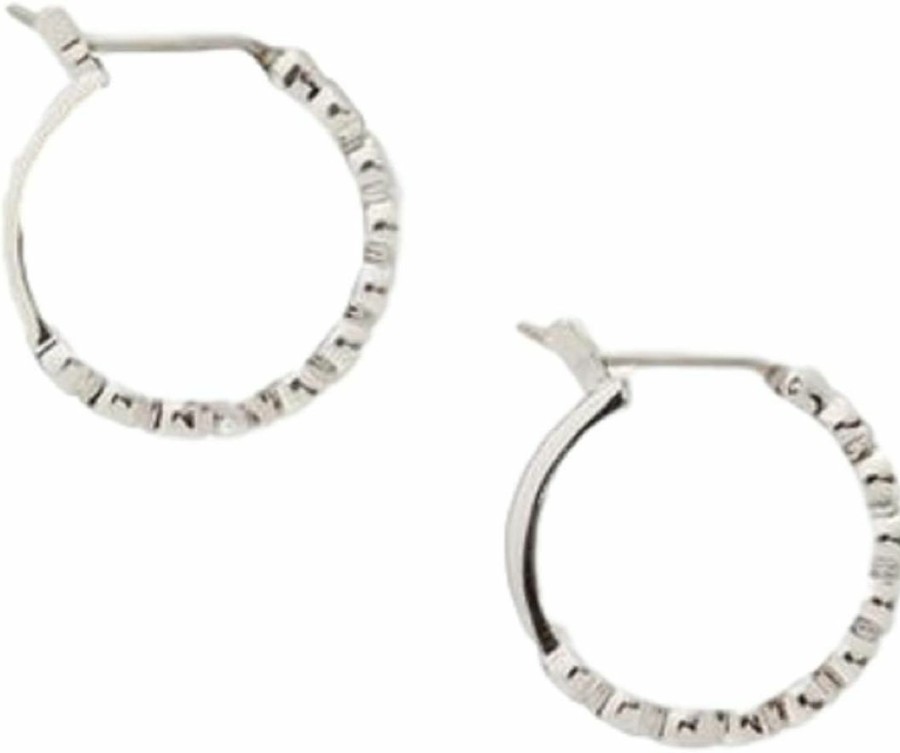 Kate Spade New York Kate Spade Women'S Full Circle Silver Tone Hoop Crystals Earrings | Earrings