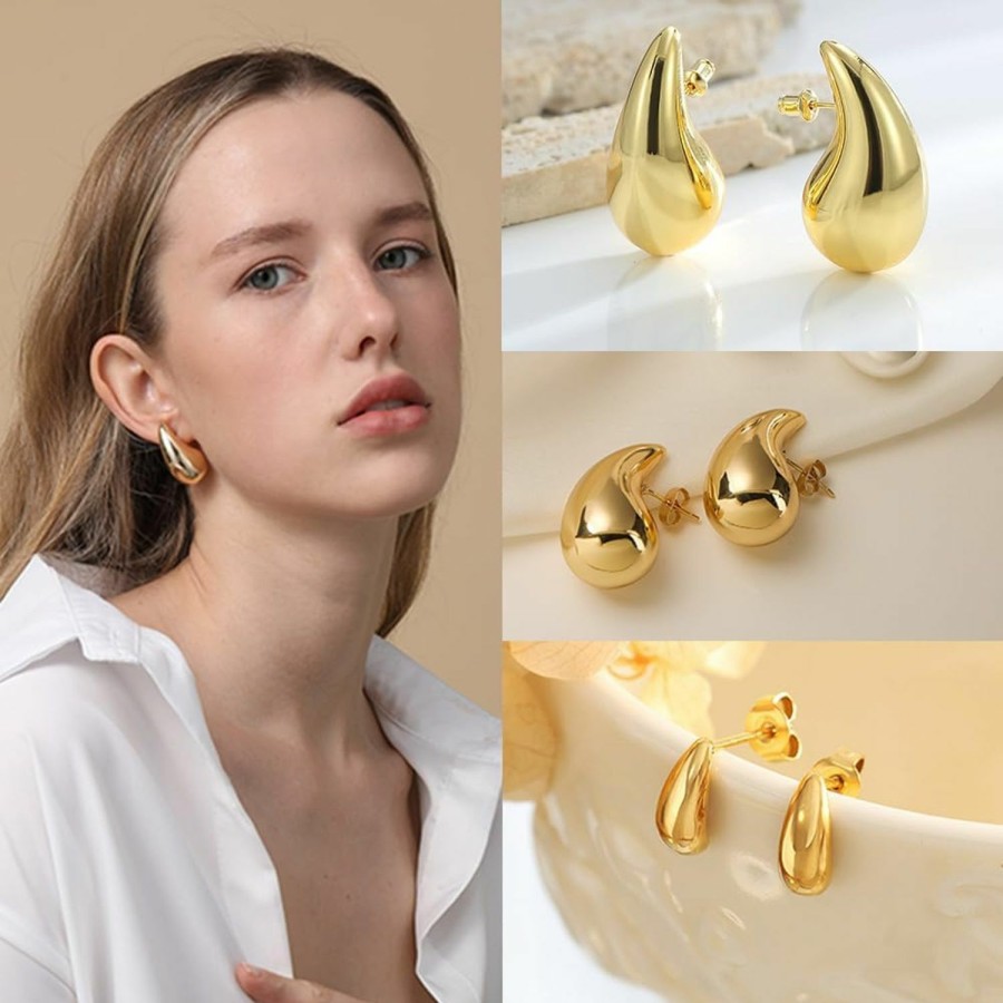 Coolkin 8 Pairs Gold Silver Drop Dangle Earrings For Women Statement Earrings Long Waterdrop Earrings For Women Earrings Teardrop Big Earrings Fashion Jewelry Set For Women And Girls | Earrings