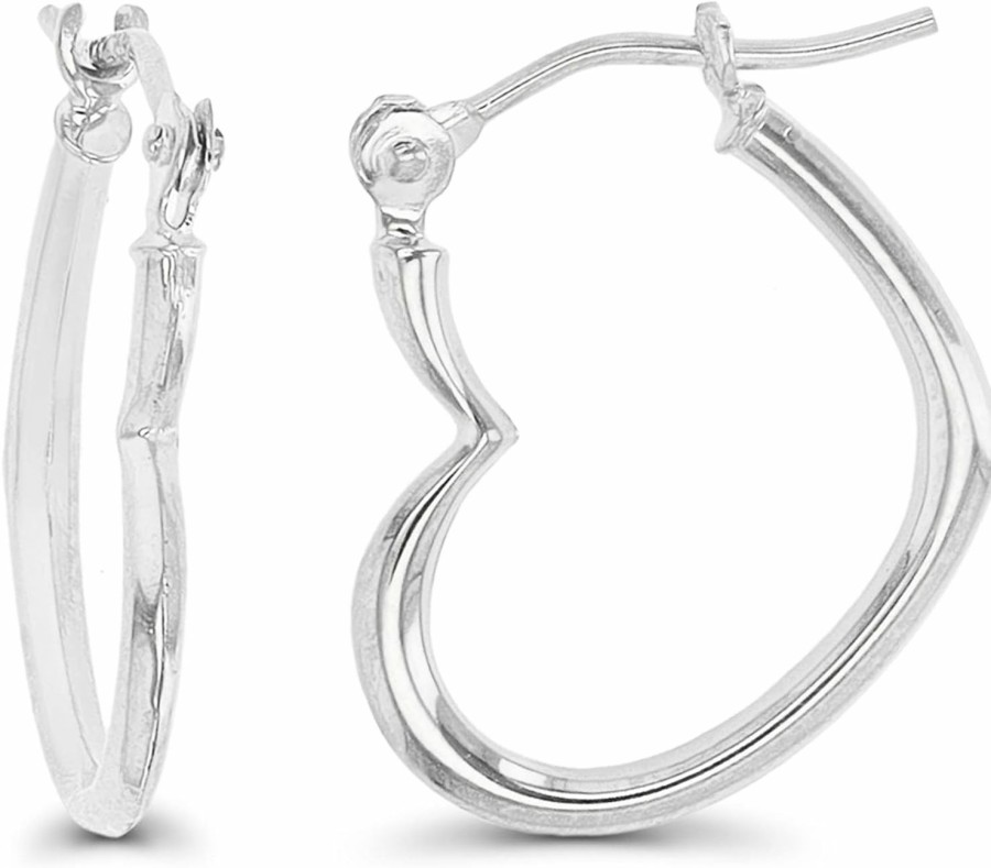 DECADENCE 14K Gold Solid Hypoallergenic Heart Hoop Earrings - Tricolor Gold, Two Tone, Heart Shaped, Triple Heart, Shrimp Hoops | Earrings