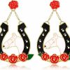 NVENF Beaded Earrings Derby Riding Suit Dangle Earrings Kentucky Derby Race Day Earrings Horse Racing Fan Jewelry Horse Racing Accessories | Earrings