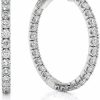 Beverly Hills Jewelers 1 1/5 To 10 Carat Moissanite Inside Out Hoop Earrings For Women In 925 Sterling Silver (G-H, Vs, Cttw, Dew) Secure Lock Hoops By Beverly Hills Jewelers | Earrings